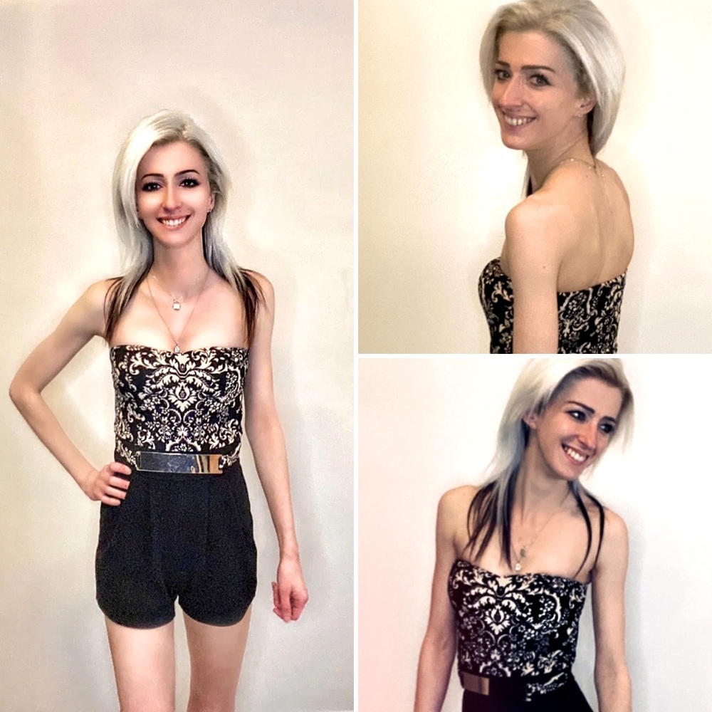 small black & nude (shorts) romper